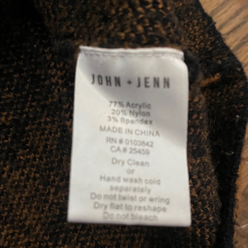 John + Jenn Navy and Brown Animal Print Sweater - Picture 7 of 9
